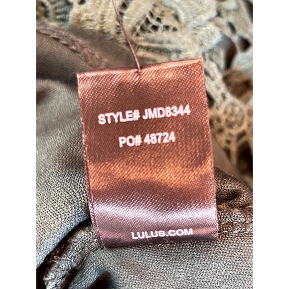 Lulus Womens Backless Lace Sheath Dress Short Sleeves Back Zip Green Size Small - Picture 11 of 11